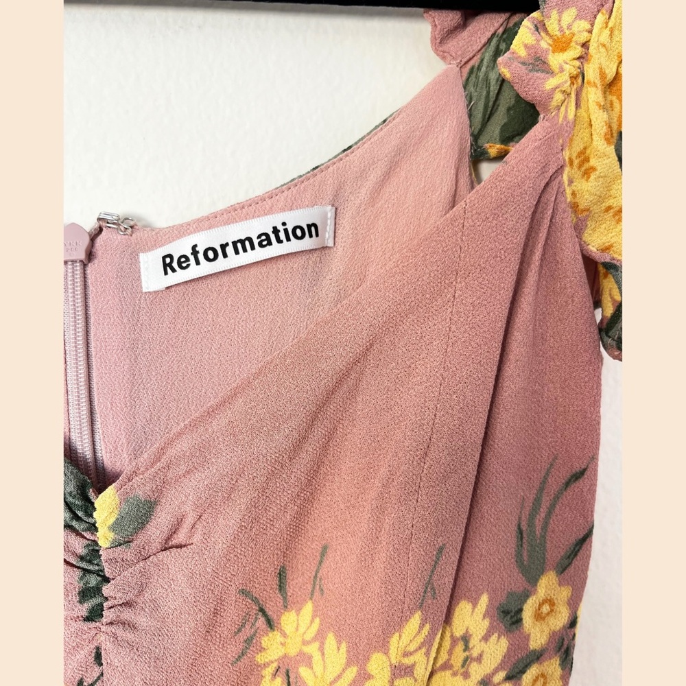 Reformation Butterfly Midi Dress – Gwyneth Dusty Pink Floral, Size 2, Like New - Picture 8 of 15